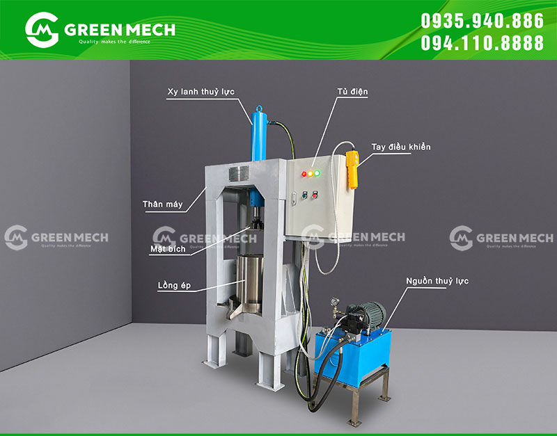 Cấu tạo của máy ép thủy lực GREEN MECH