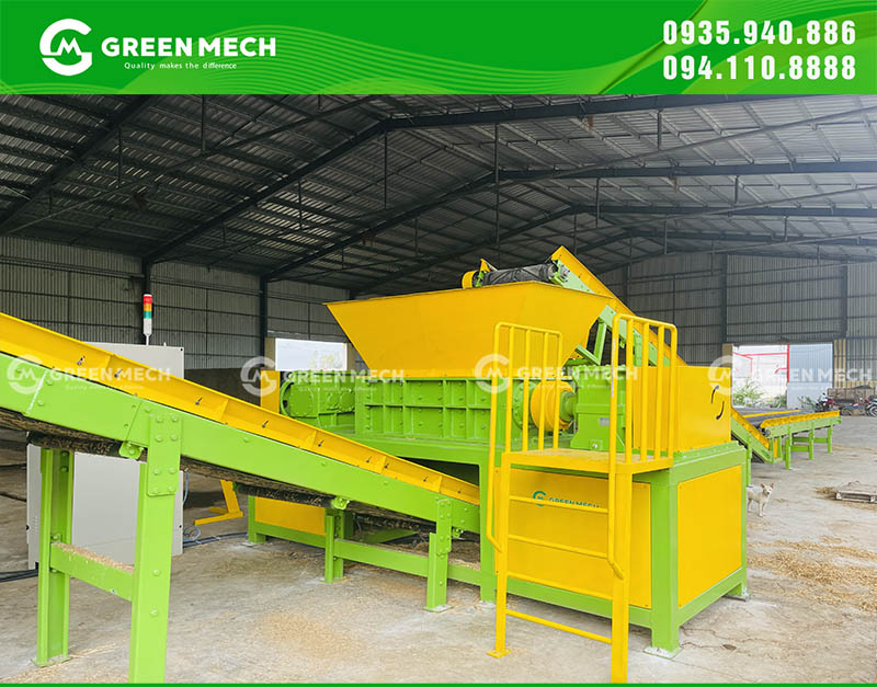 máy nghiền 2 trục nghiền rơm rạ GREEN MECH
