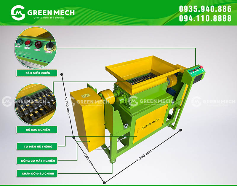 cấu tạo máy nghiền 2 trục