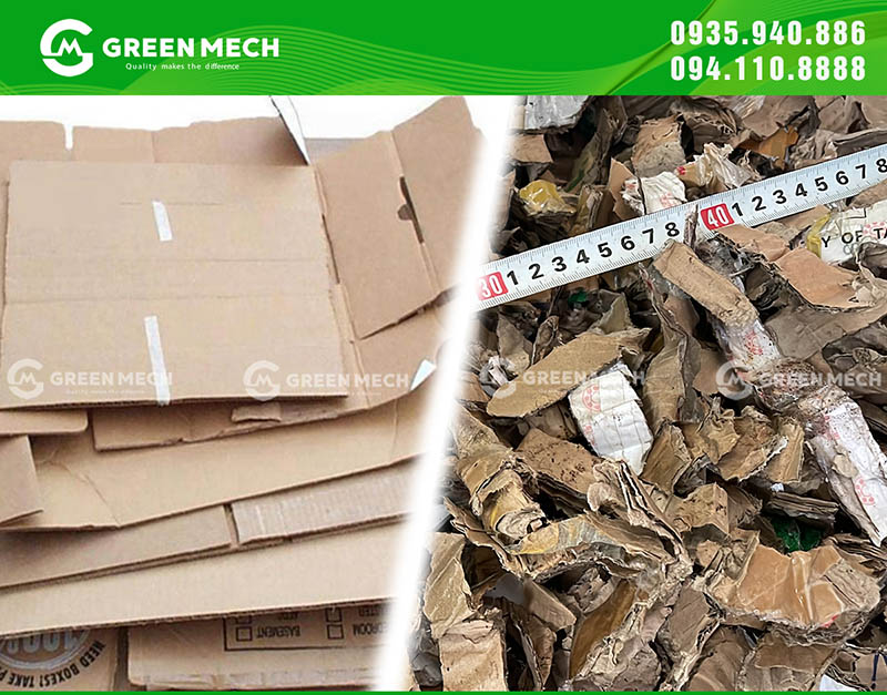 vụn giấy sau khi nghiền