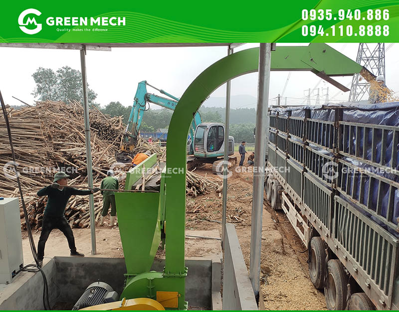 Dự án lắp đặt máy băm gỗ GREEN MECH tại Quãng Ngãi