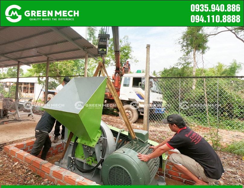 Lắp đặt máy băm gỗ GREEN MECH