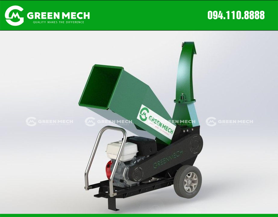 Máy băm dăm gỗ mini di động GREEN MECH