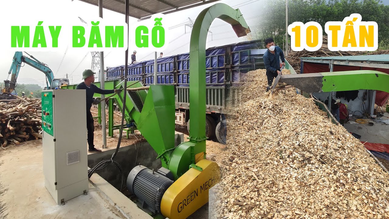 Máy băm gỗ công suất 10 tấn/giờ