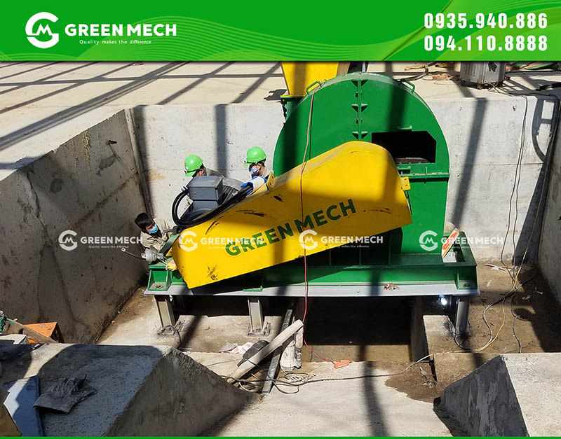 Máy băm gỗ keo 25 tấn GREEN MECH