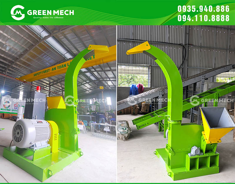 Máy băm gỗ keo công nghiệp GREEN MECH