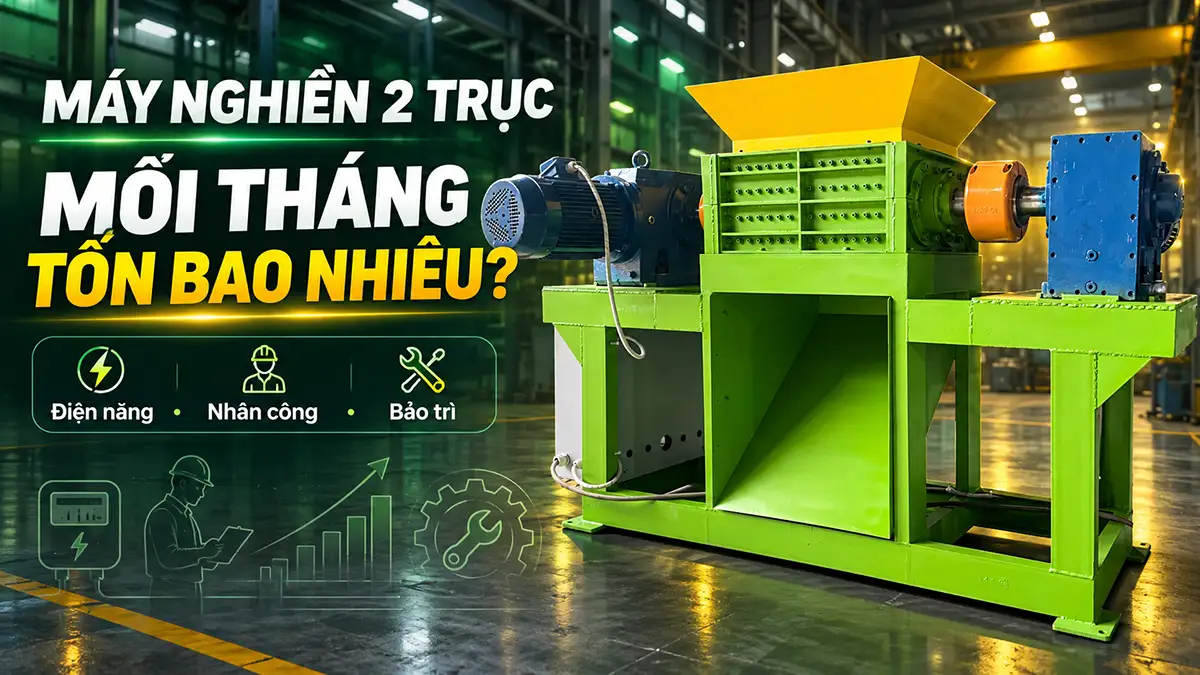 Chi phí vận hành máy nghiền 2 trục mỗi tháng: Cách tính đủ