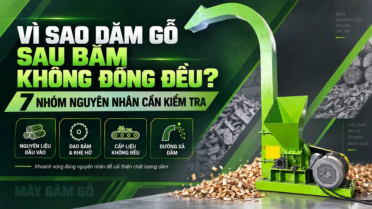 Vì sao dăm gỗ sau băm không đồng đều? 7 nhóm nguyên nhân cần kiểm tra